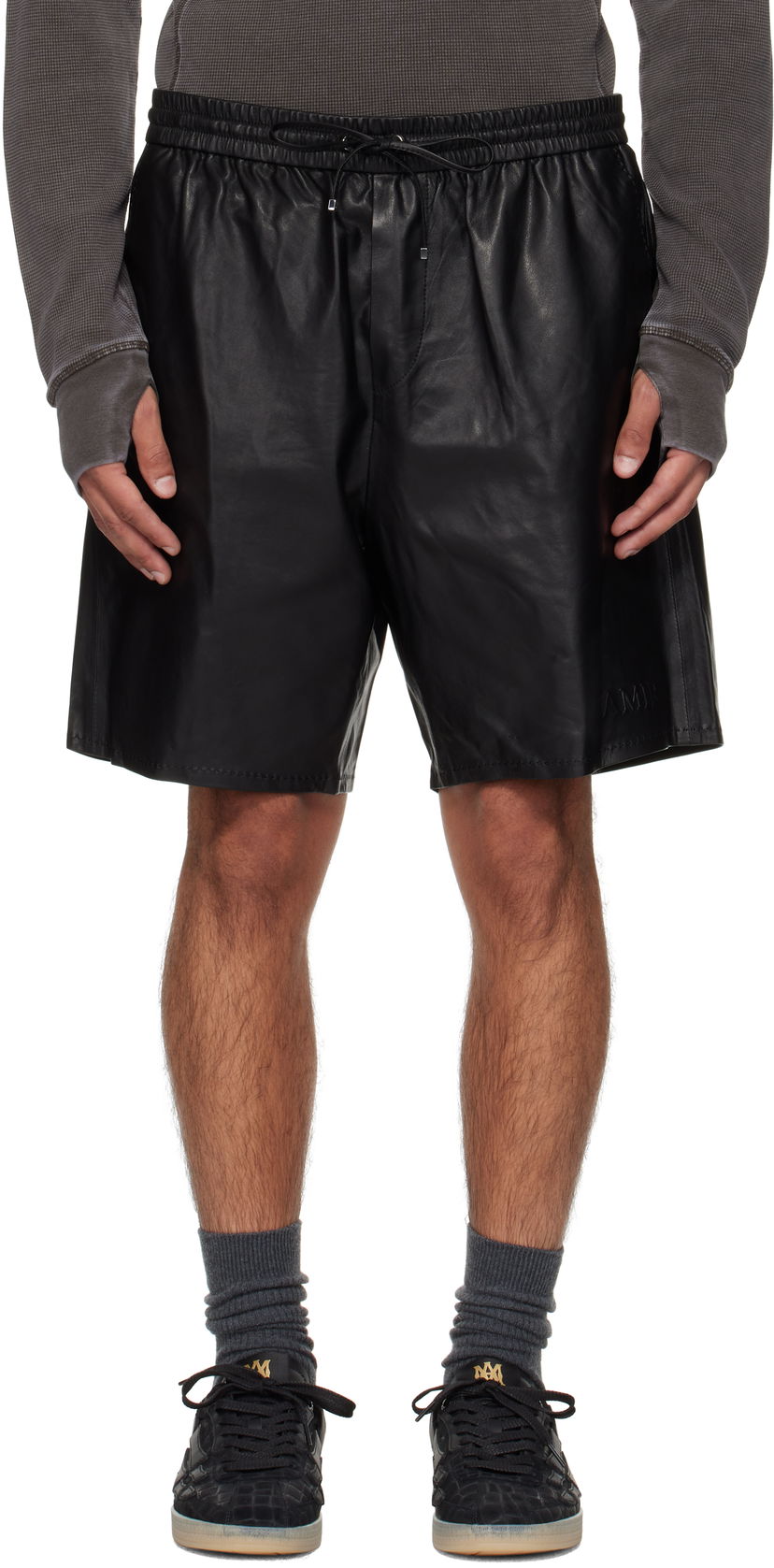 Šortky AMIRI AMIRI Lightweight Leather Shorts Čierna | AMLTSH1017