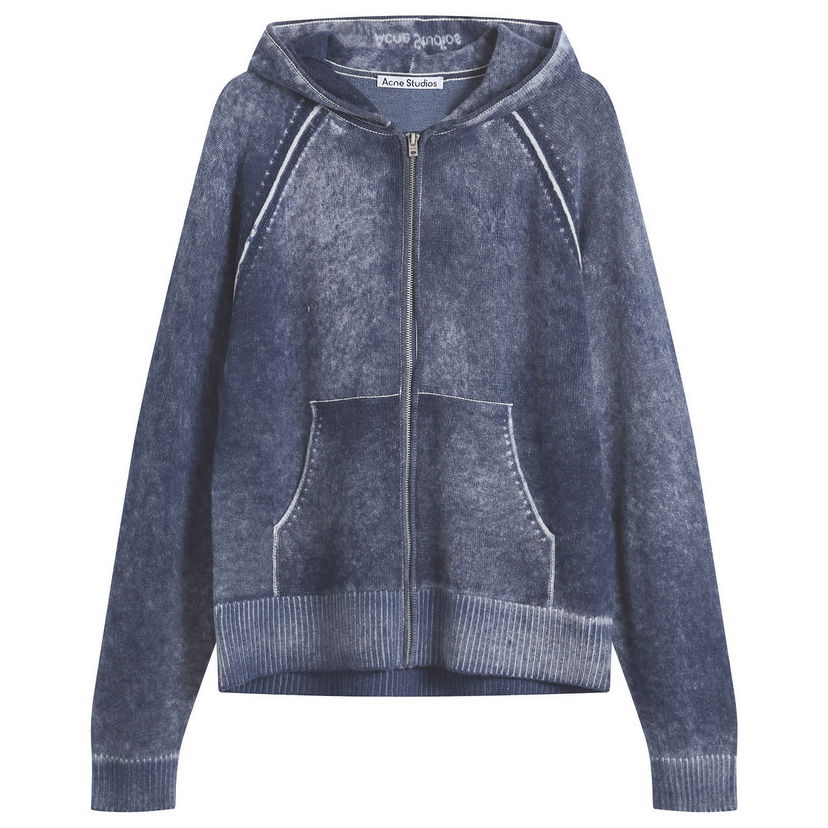 Mikina Acne Studios Kupiter Knitted Hoodie Modrá | B60386-885