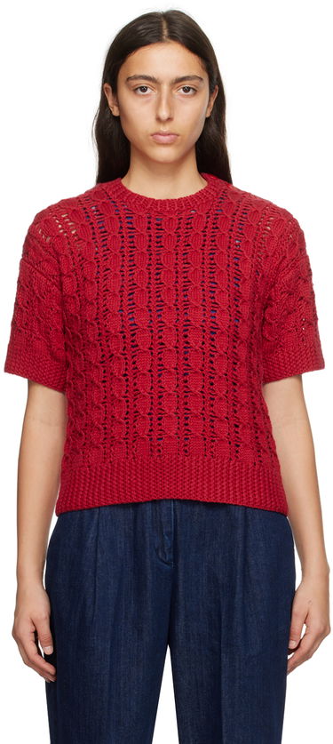 Sveter YMC YMC Rosemary Short Sleeve Knit Sweater Červená | Q8UMC, 0