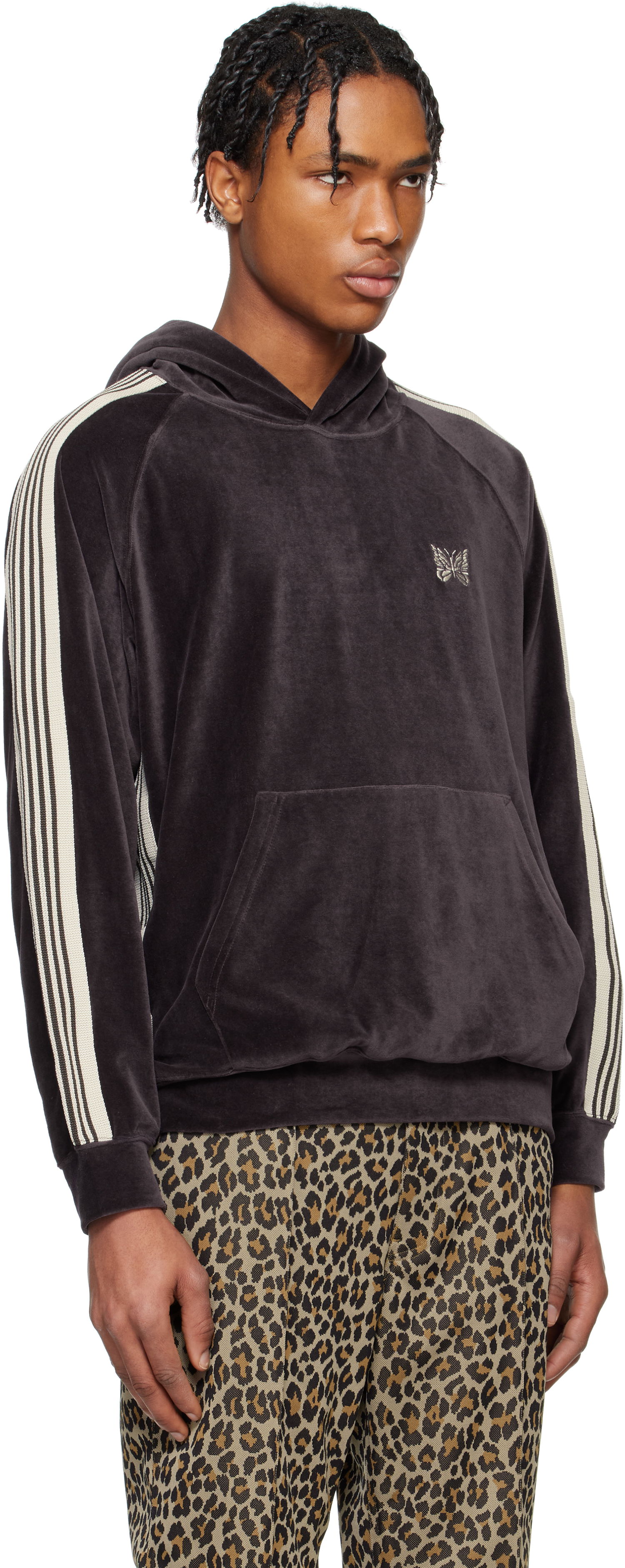 Mikina Needles Needles Velour Track Hoodie Fialová | QV320, 1