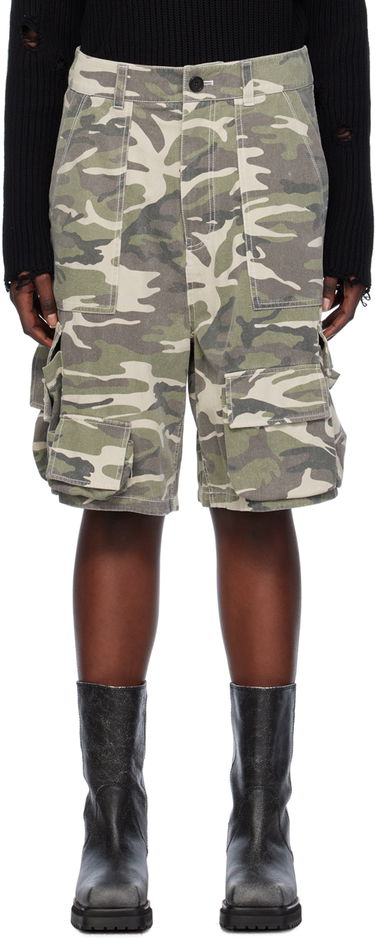 Šortky We11done We11done Camo Cargo Shorts Zelené | WD-PT0-24-207-M-BG, 0