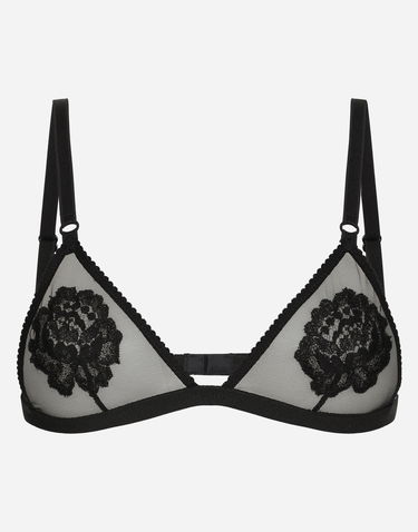 Podprsenka Dolce & Gabbana Dolce & Gabbana Floral Lace Triangle Bralette Čierna | O1G24TONQ79N0000, 2