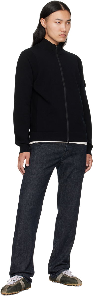 Mikina Stone Island Stone Island Stretch RWS Wool Zip-Up Sweatshirt Čierna | K2S15 5100062 S00A1, 4