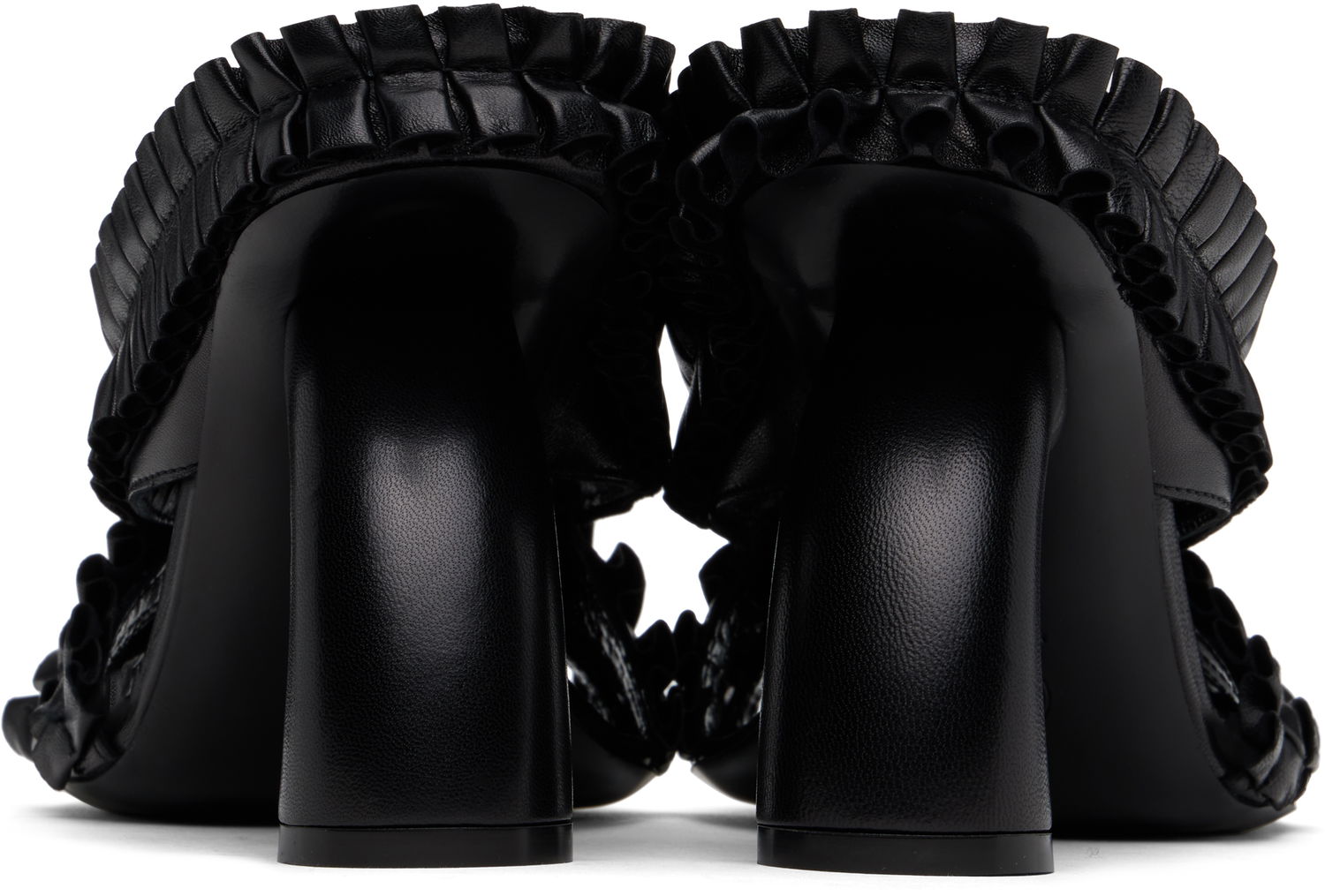 Doplnky Dries Van Noten Dries Van Noten Ruffled Leather Heeled Sandals Čierna | WS251-1566-150, 1