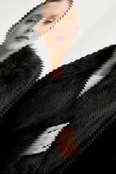 Kabáty STAND STUDIO Faux Fur Coat Katalina Čierna | 66545.9393, 3