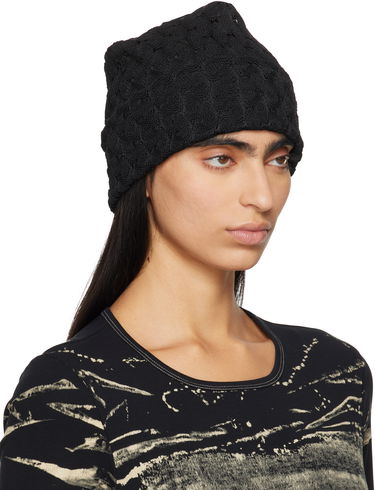 Kulicha Anna Sui Anna Sui Crochet Knit Beanie Čierna | 824D90, 1