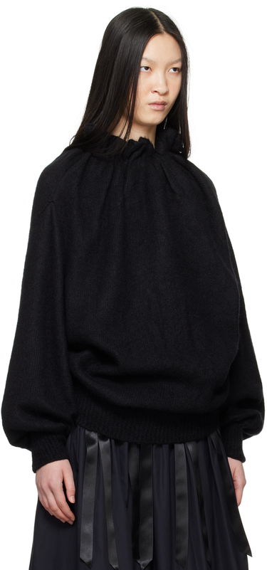Sveter Simone Rocha Simone Rocha Gathered Pleated Neck Sweater Čierna | MIMK1 0657, 1