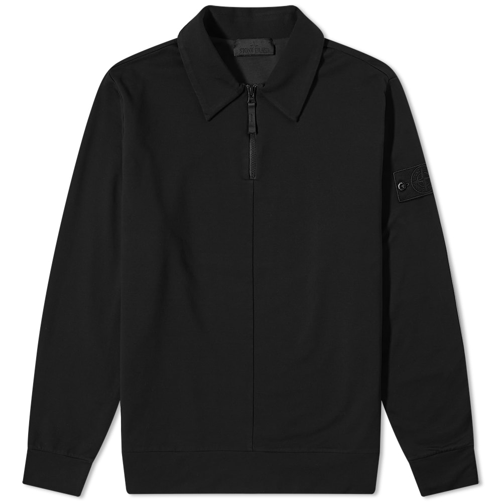 Mikina Stone Island Ghost Half Zip Collared Hoodie Čierna | 7615629F3-V0029, 0