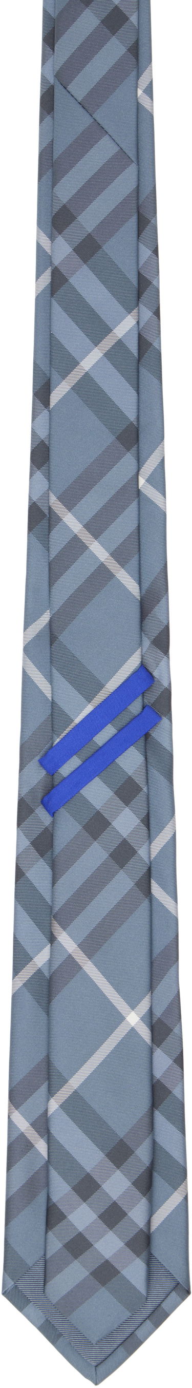 Šál Burberry Burberry Check Silk Tie Modrá | 8109230, 1