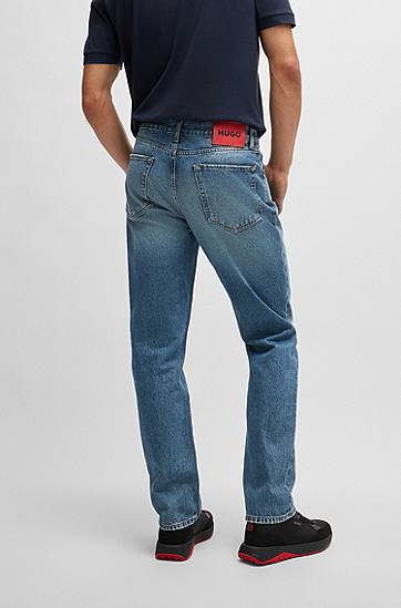 Džínsy BOSS Regular-Fit Jeans with Regular Rise Modrá | 50517488, 1