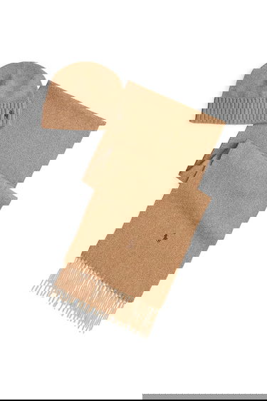 Šál Polo by Ralph Lauren Polo Ralph Lauren Knitted Beanie and Herringbone Scarf with Fringed Edges Béžová | 449959529, 0