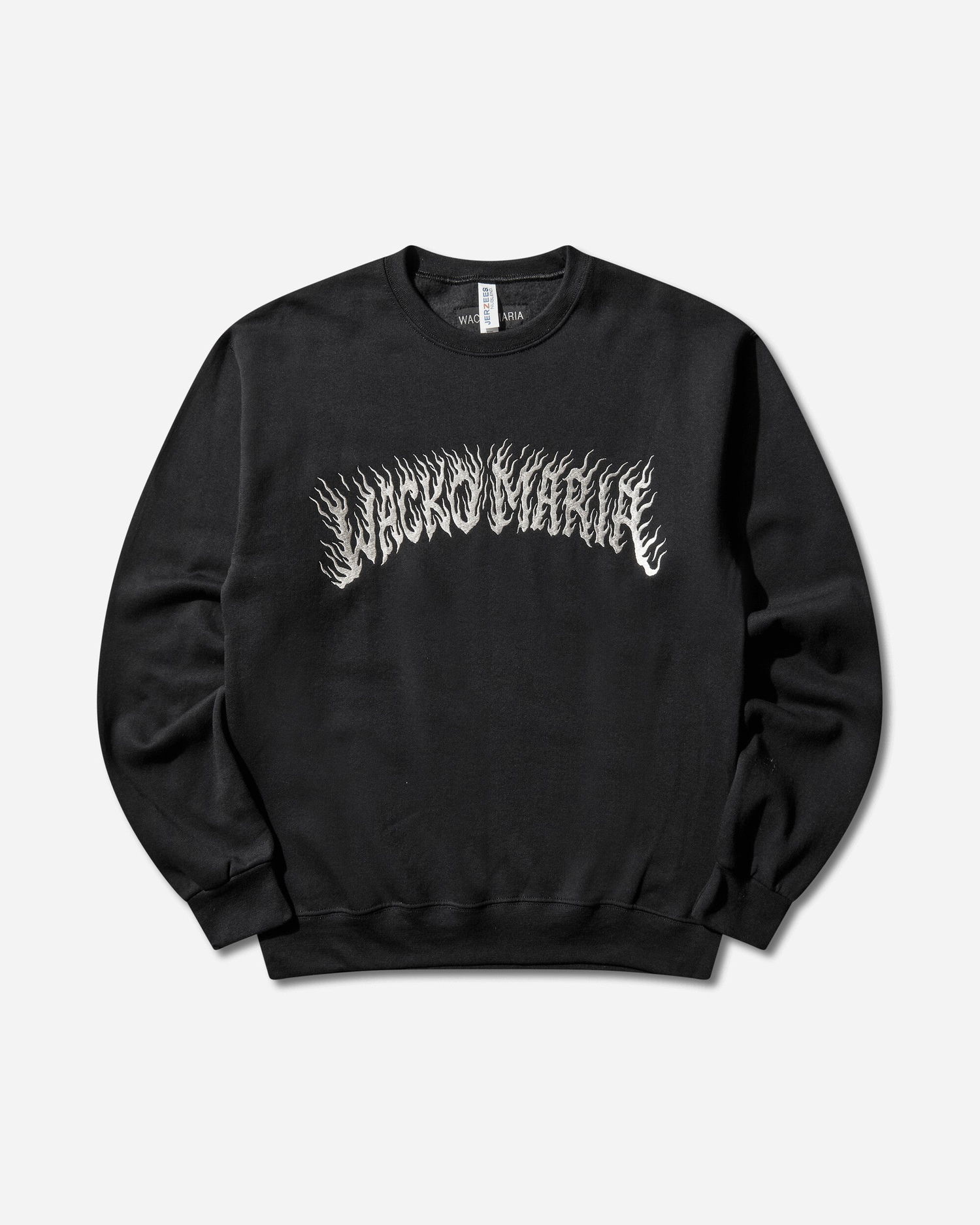 Mikina WACKO MARIA Tim Lehi Flaming Text Crewneck Sweatshirt Čierna | 25FW-WMC-SS12 BLACK, 0