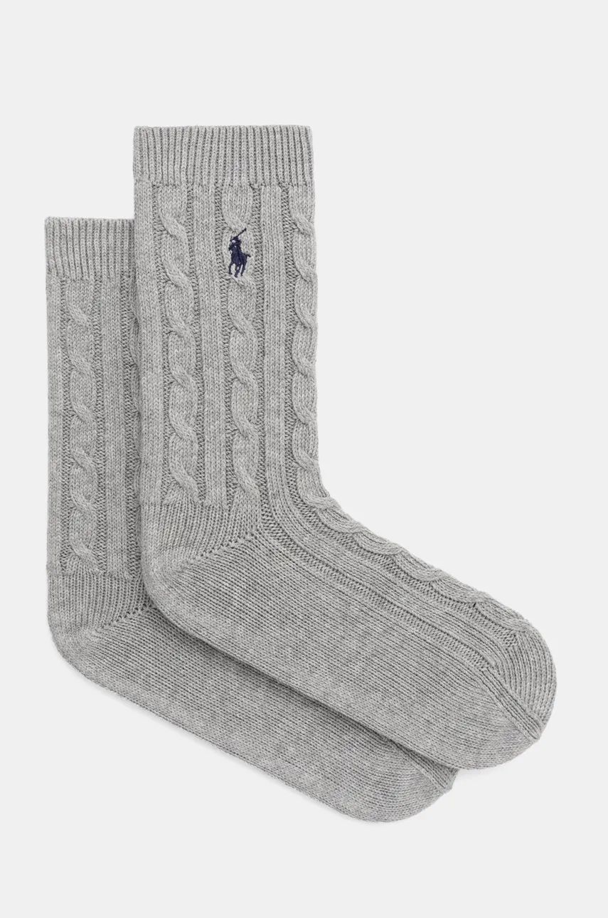 Ponožky Polo by Ralph Lauren Cable-Knit Wool Blend Socks Šedá | 455955244, 0