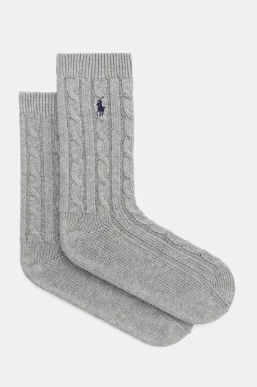 Ponožky Polo by Ralph Lauren Cable-Knit Wool Blend Socks Šedá | 455955244, 0