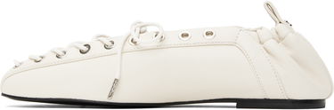 Šaty GANNI GANNI Lace-Up Ballerina Flats Biela | S2962, 2