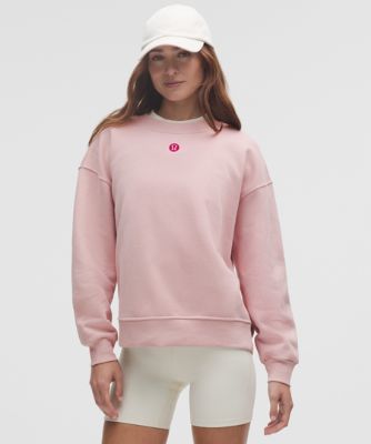Mikina lululemon Perfectly Oversized Fleece Crew Logo - Size L Ružová | prod20001239, 6