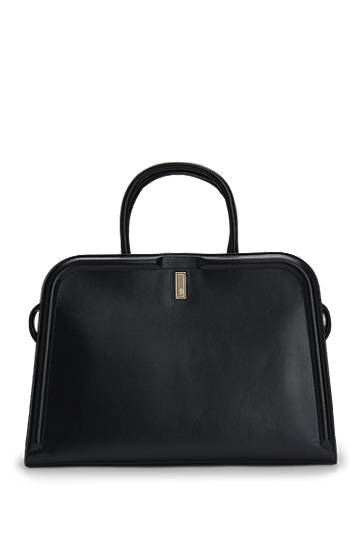Tote bag BOSS Leather Tote Bag with Detachable Pouch Čierna | 50521062