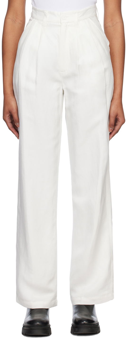 Nohavice Anine Bing Carrie Pleated Trousers Biela | A-03-3269-100, 0