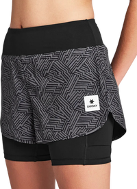 Reflective Pace Patterned 2-in-1 Running Shorts 3"