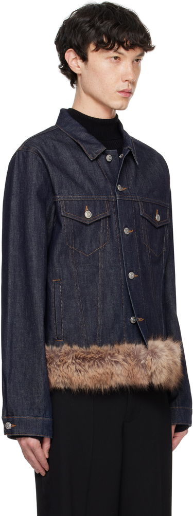 Bunda Coperni Denim Jacket With Faux Fur Navy | COPBL22F2011MEN, 1