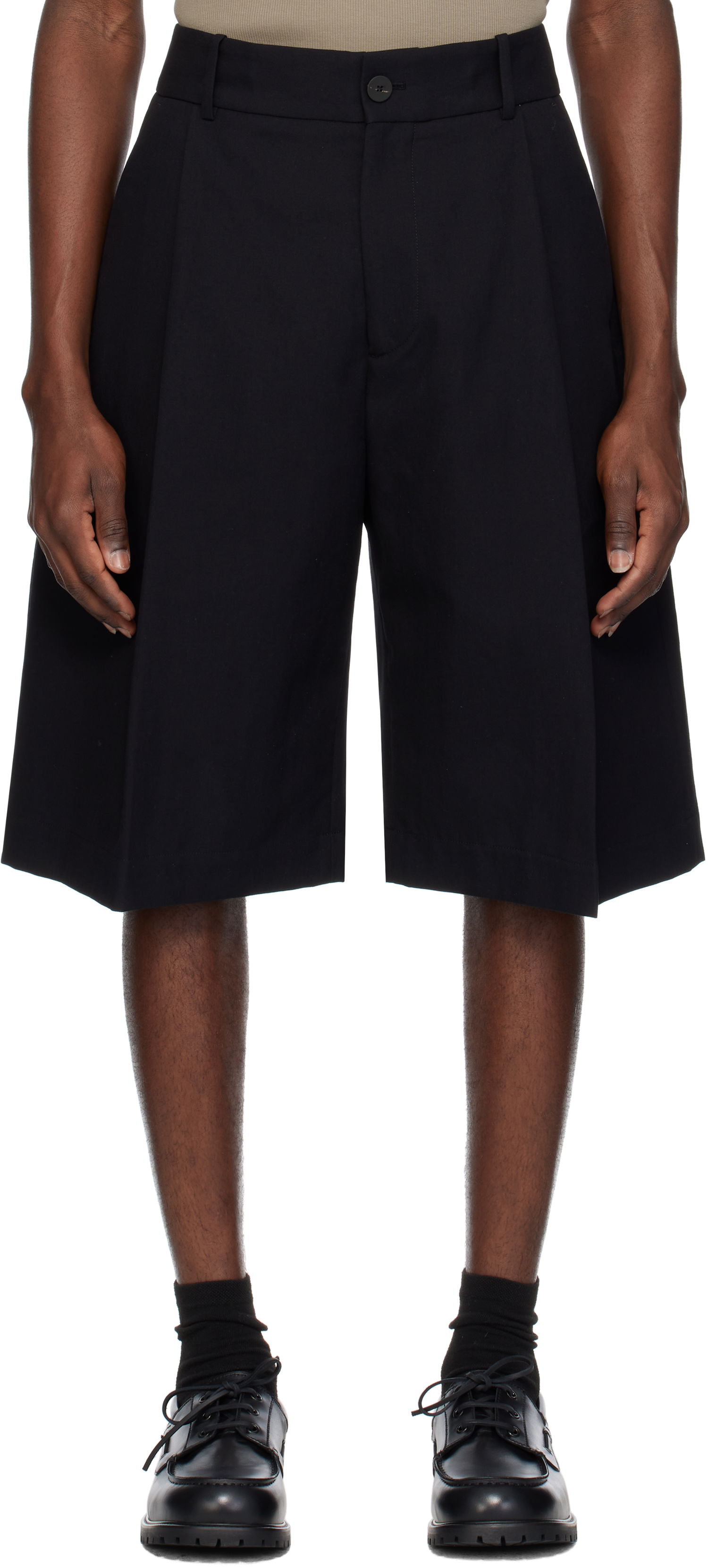 Šortky Studio Nicholson Studio Nicholson Fowld Wide-Leg Shorts Čierna | FOWLD SNM - 1187, 0