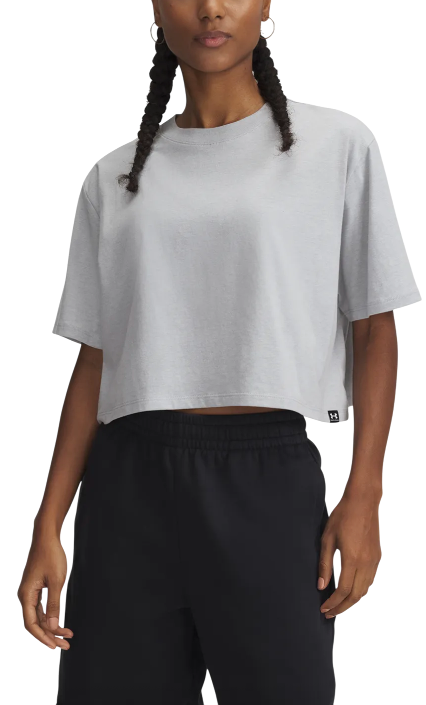 Crop Top Under Armour Rival Short Sleeve Crop Top Šedá | 1389721-011, 0