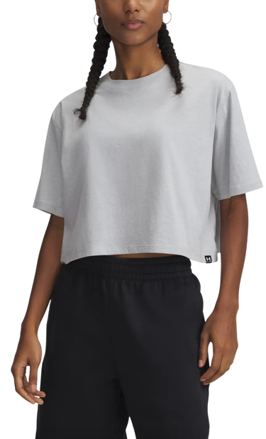 Crop Top Under Armour Rival Short Sleeve Crop Top Šedá | 1389721-011, 0