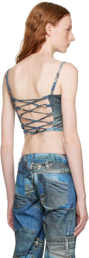 Tielko Miaou Miaou Venus Patchwork Denim Camisole Top Modrá | 7040SCDEN, 2
