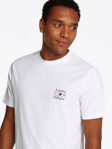 Tričko Tommy Hilfiger Tommy Hilfiger Stack T-Shirt Biela | MW0MW38622YBR, 3