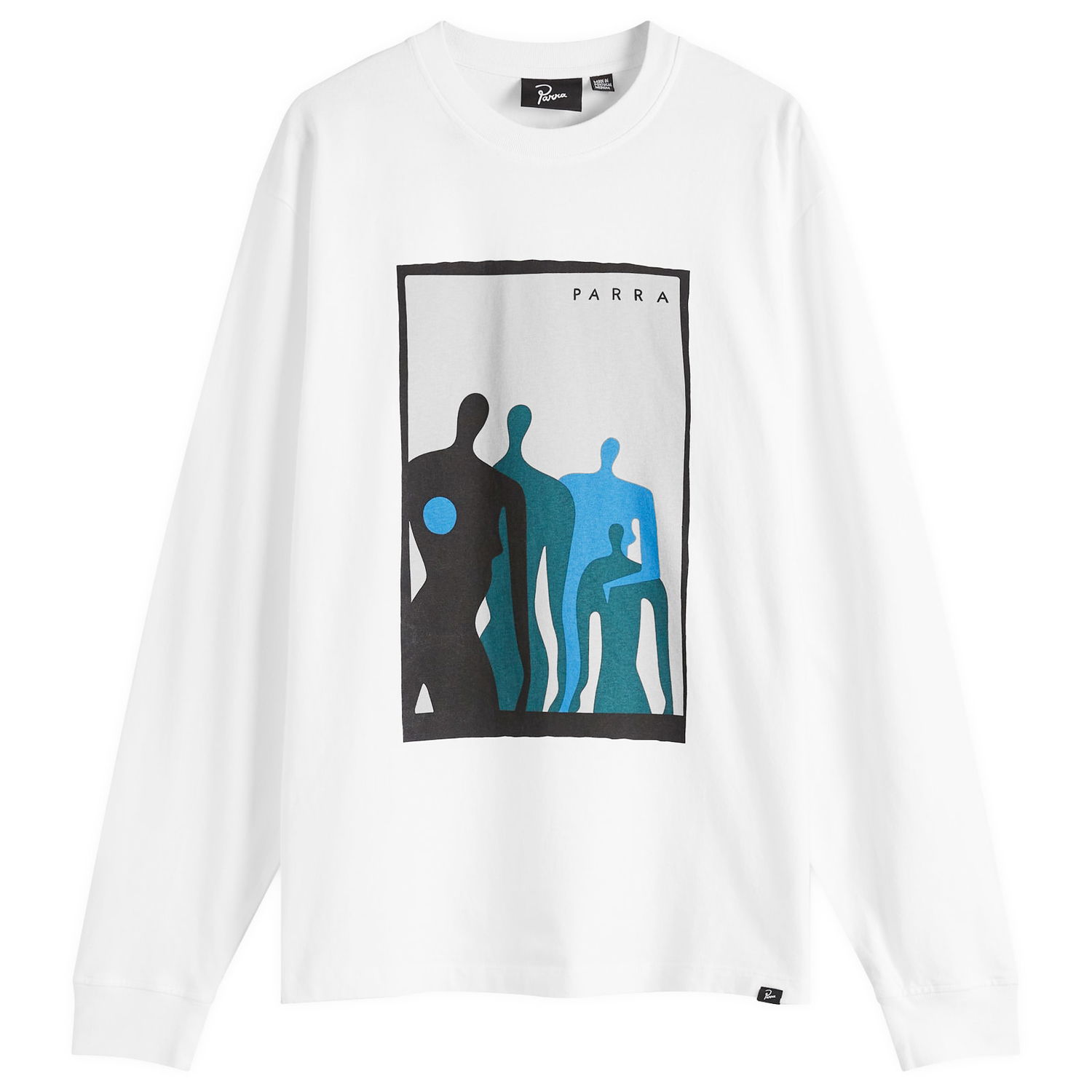 Tričko By Parra Parra The Visitors Long Sleeve T-Shirt, Size Large Biela | 53225-WHT, 0