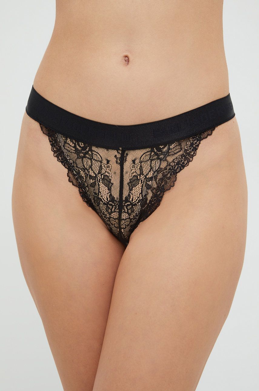 Nohavičky KARL LAGERFELD Lace Brazilian Čierna | 225W2113, 0