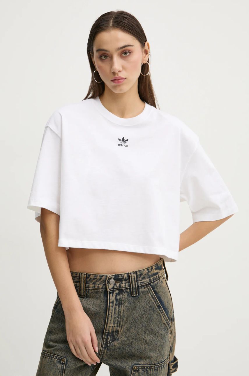 Tričko adidas Originals Originals Essential Cropped T-Shirt Biela | JJ3385, 0