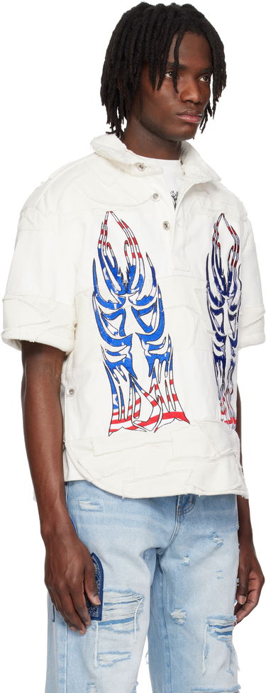 Polo tričko Who Decides War Who Decides War Winged Glory Polo Biela | 1110250019SS25, 1