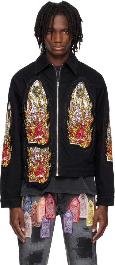 Bomber bunda Who Decides War Who Decides War Flame Glass Trucker Jacket Čierna | 1131280002SS25, 0