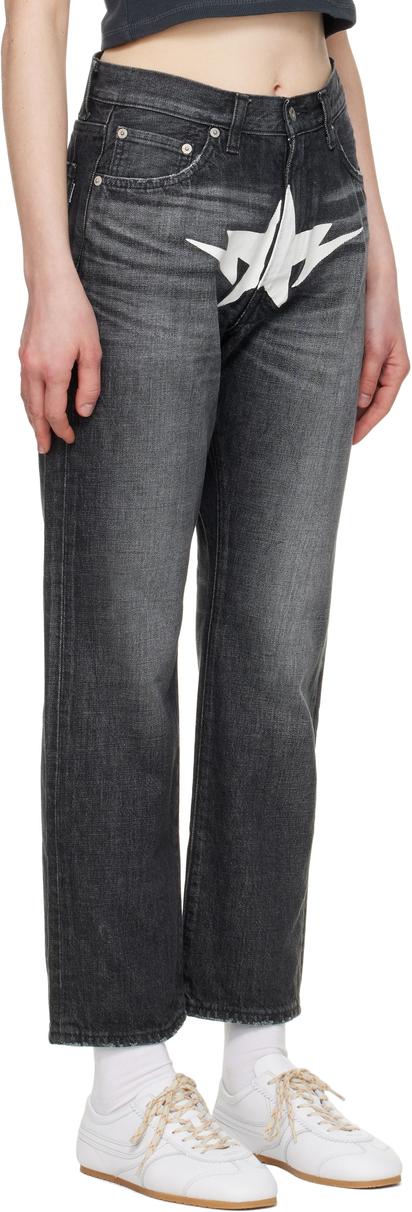 Džínsy BAPE Twin Sta Relaxed Fit Jeans Čierna | 001DPK801003M, 1