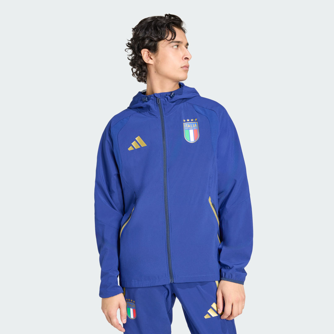 Vetrovka adidas Performance Italy Tiro Travel Full Zip Windbreaker Modrá | JY7052, 0