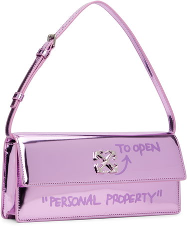 Taška cez rameno Off-White Jitney 1.0 Metallic Flap Shoulder Bag 'Personal Property' Ružová | OWNN172F25FAB0023232, 1