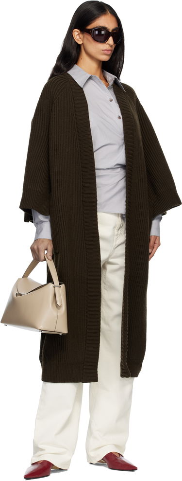 Sveter Max Mara Atollo Rib Knit Long Cardigan Hnedá | 2521346113600, 3