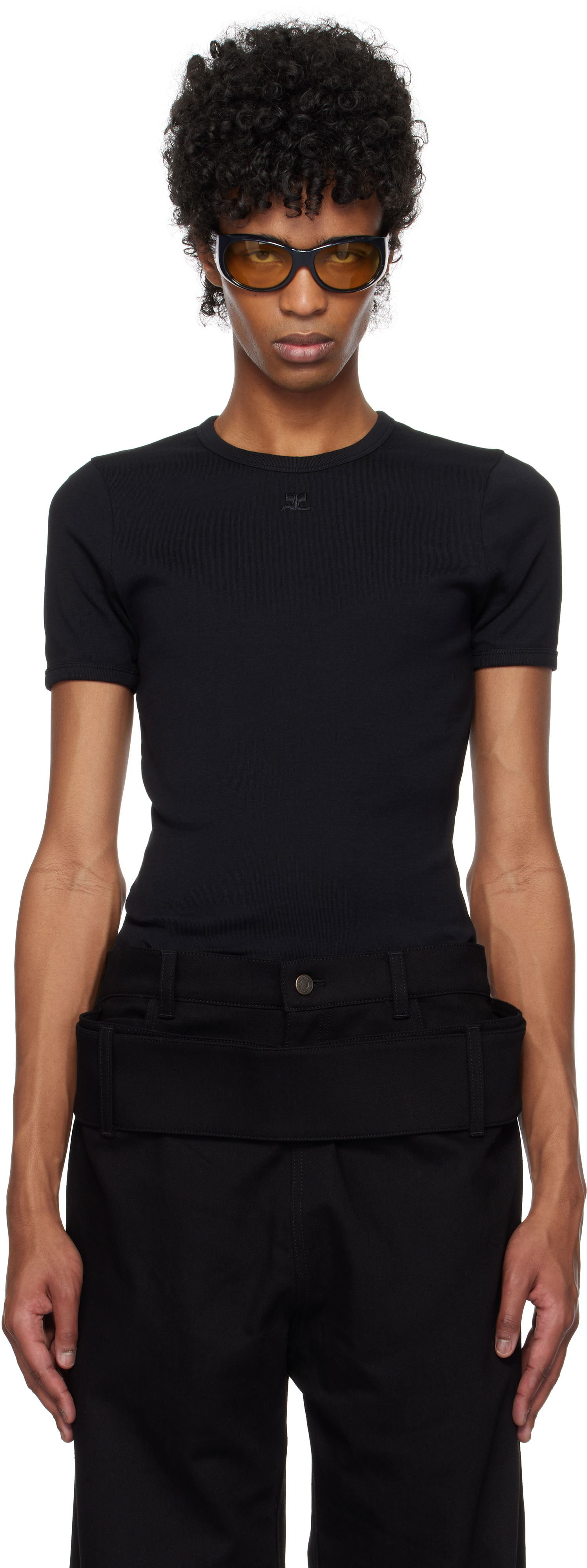 Tričko Courrèges Courrèges Signature T-Shirt Čierna | 125JTS020JS0203, 0