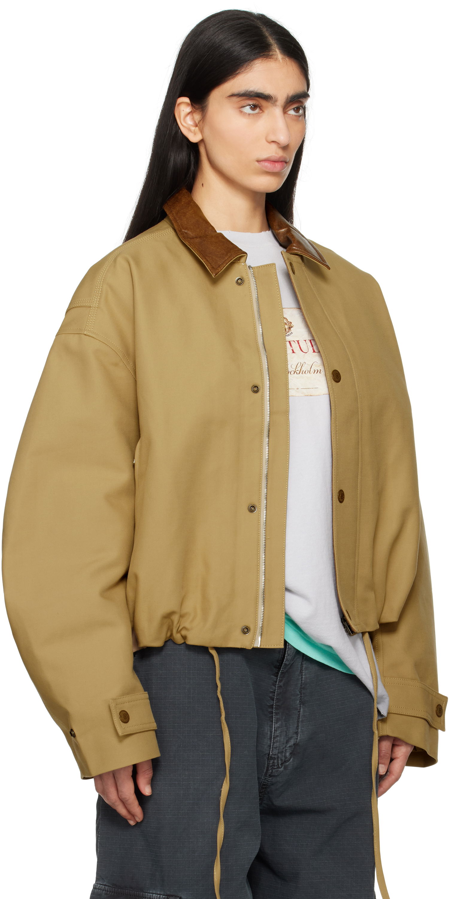 Bunda Acne Studios Acne Studios Double Cotton Twill Jacket Béžová | B90806-, 1