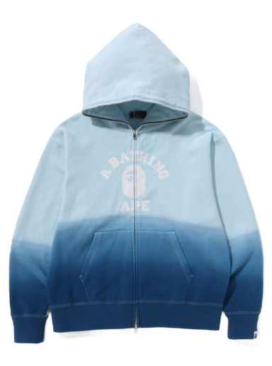 Mikina BAPE College Gradation Relaxed Fit Full Zip Hoodie Modrá | 1J30-115-004