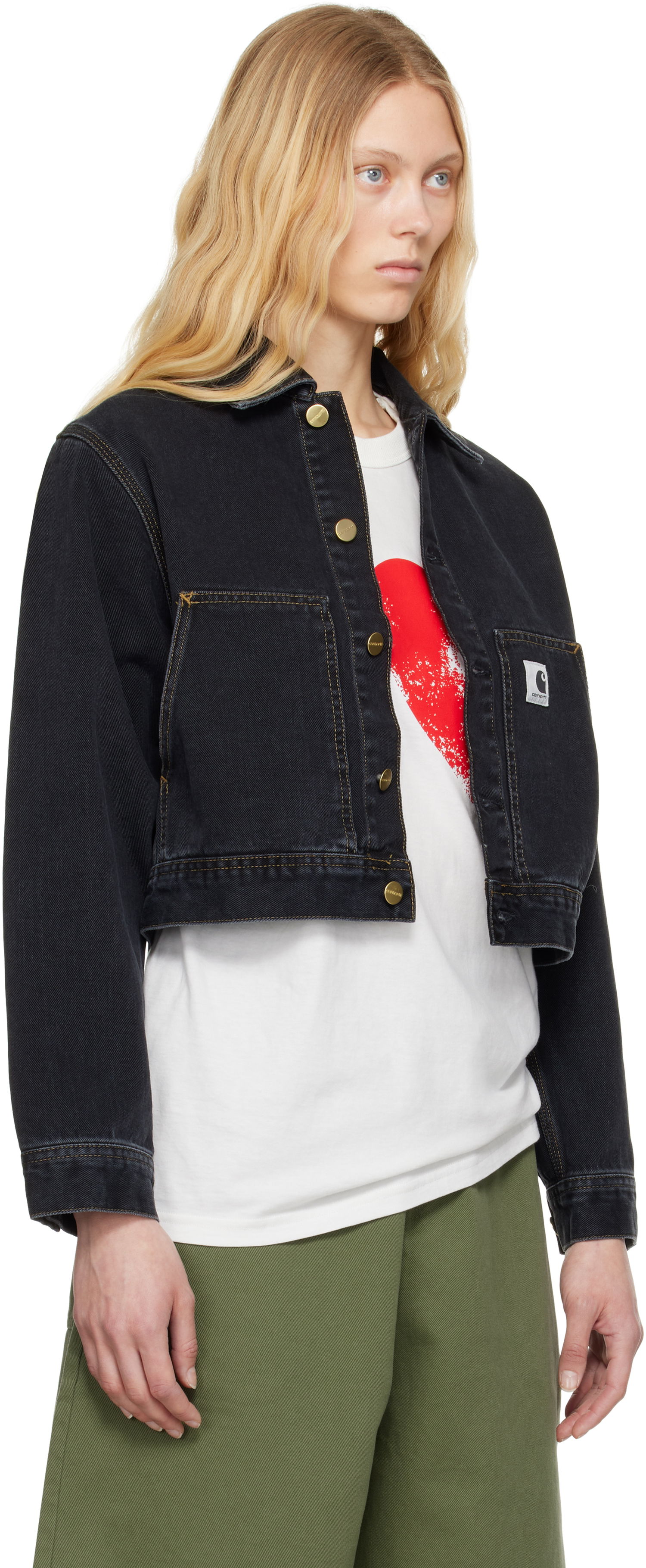 Bunda Carhartt WIP Arca Cropped Denim Jacket Navy | I034874-8906, 1