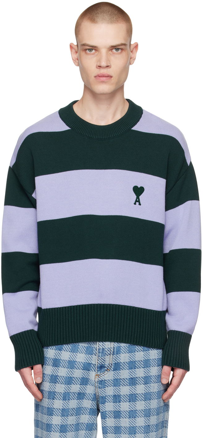 Sveter AMI SSENSE x Sweater Fialová | SPUKS009.016.3061, 0