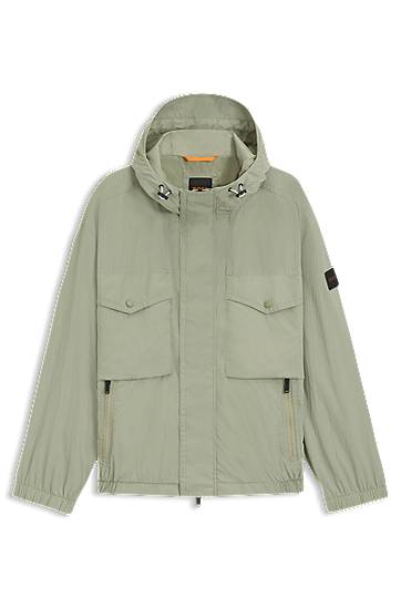Bunda BOSS Water-repellent hooded jacket Zelené | 50543388, 0