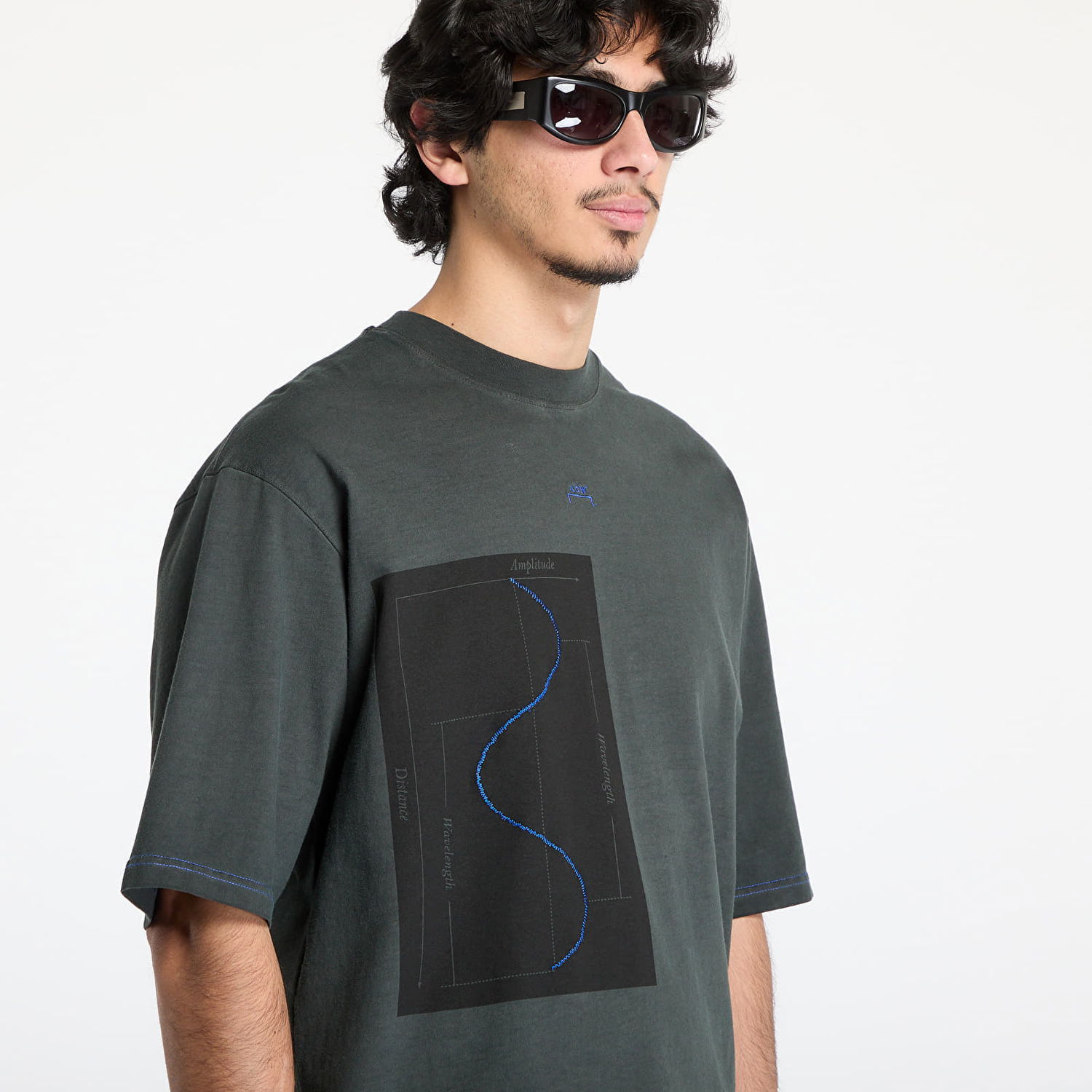 Tričko A-COLD-WALL* A-COLD-WALL* Waveform T-Shirt Zelené | ACWMTS215 Black, 1