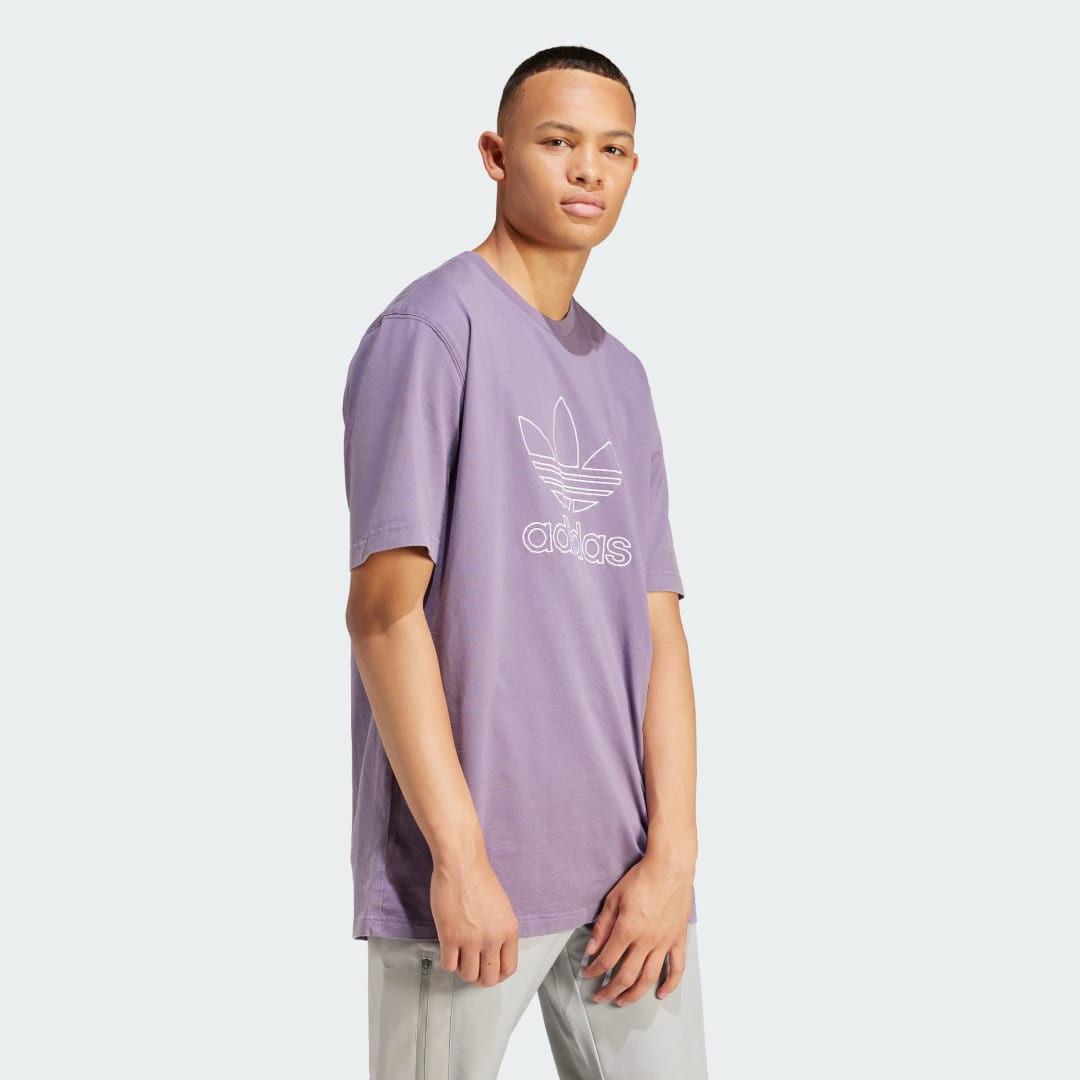 Tričko adidas Originals Adicolor Outline Trefoil Tee Fialová | IR7992, 1