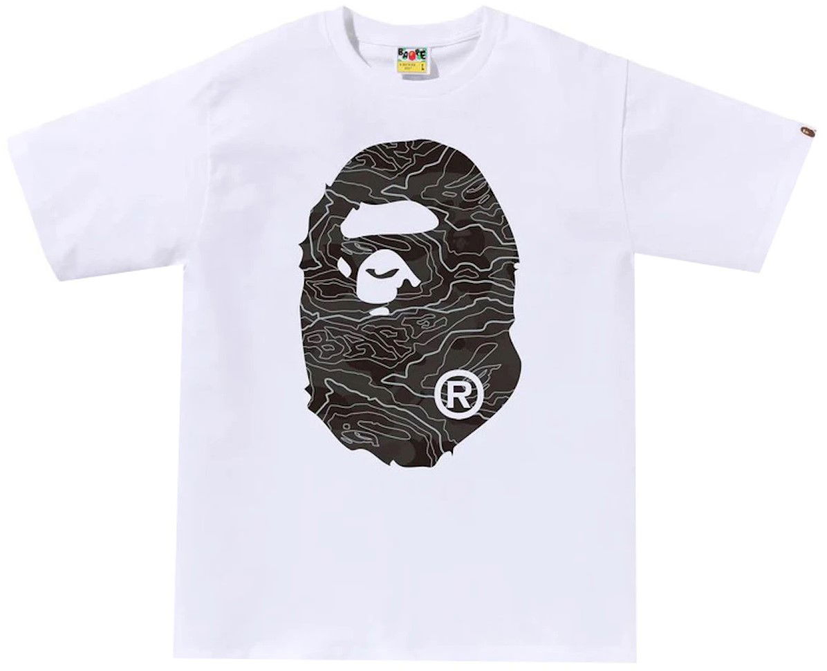 Bape Layered Line Camo Big Ape Head Tee White/Black Velikost: XXL