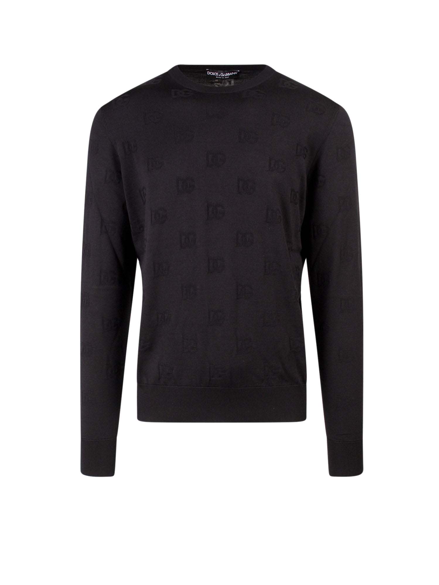 Sveter Dolce & Gabbana Silk All-Over Logo Sweater Black Čierna | GXJ79TJAST6#N0000, 0