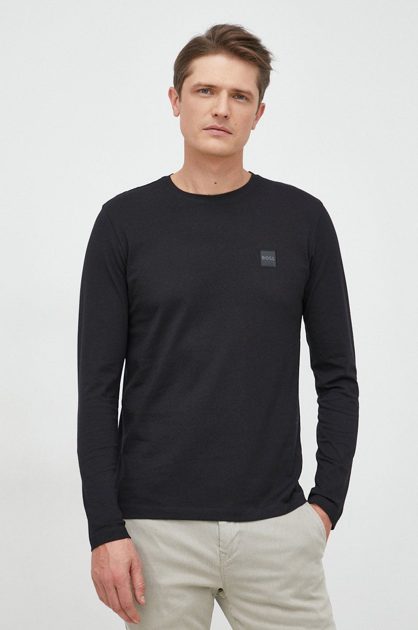 Tričko BOSS Long Sleeve Crewneck T-Shirt Čierna | 50476192, 0