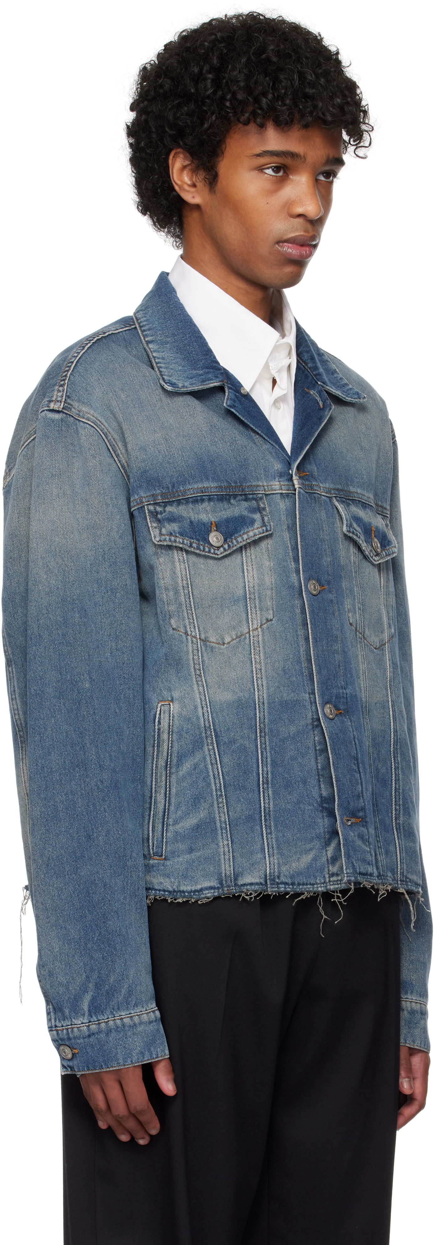 Bunda Maison Margiela MM6 Maison Margiela Raw Edge Denim Jacket Modrá | SH0AM0047 M30017, 1